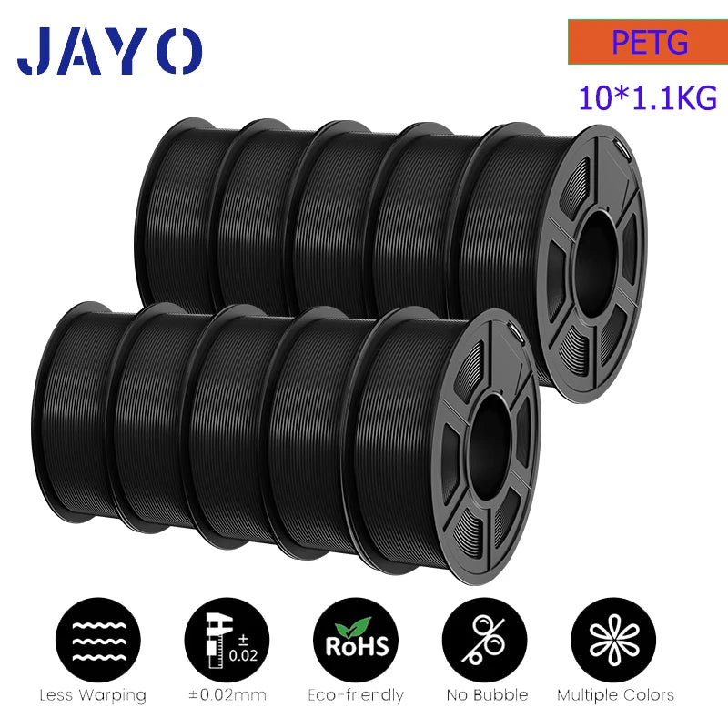 10 Rolls Black Smooth 3D Printer Filament
