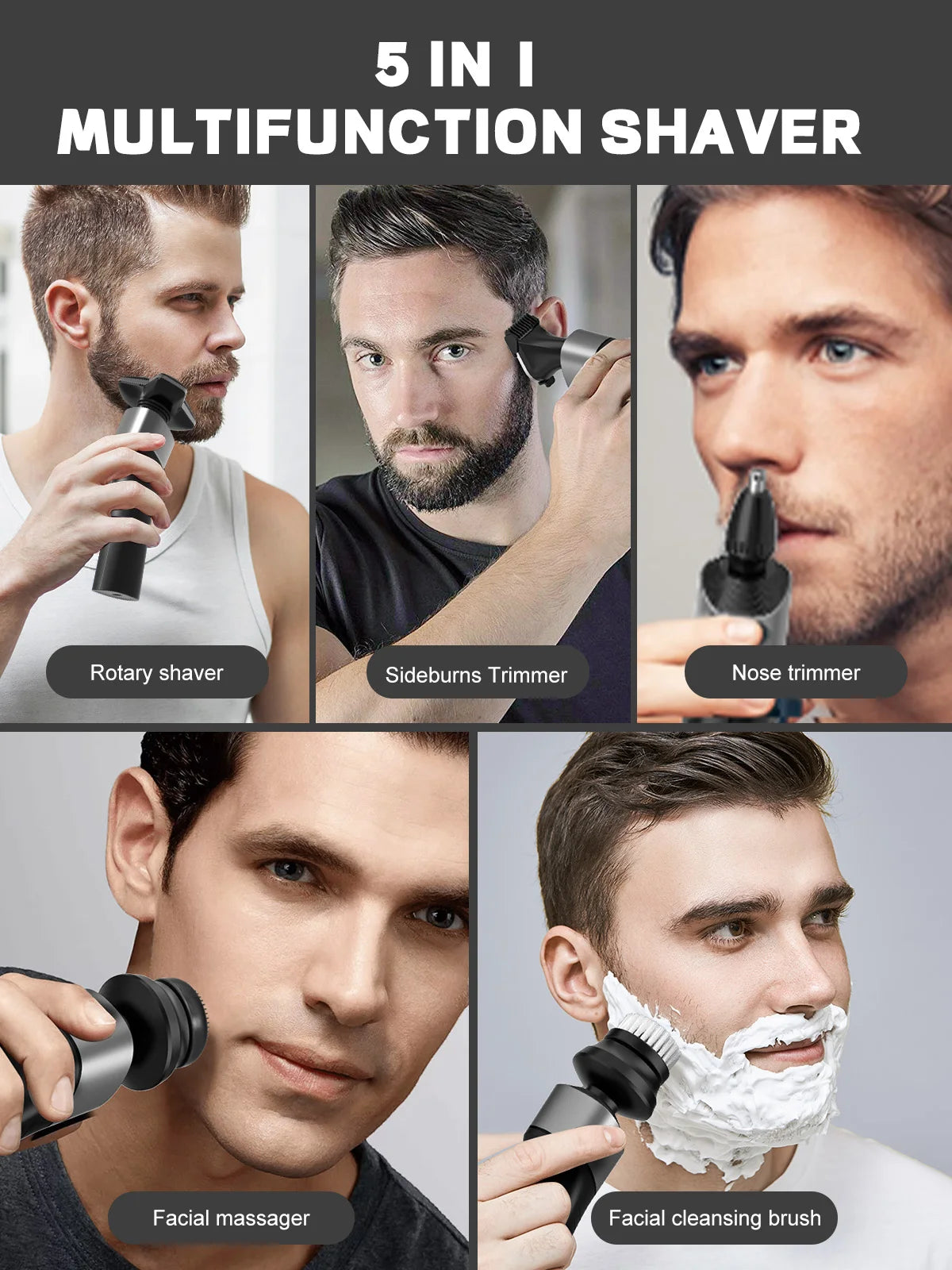 SEJOY 5-in-1 Electric Shaver and Trimmer