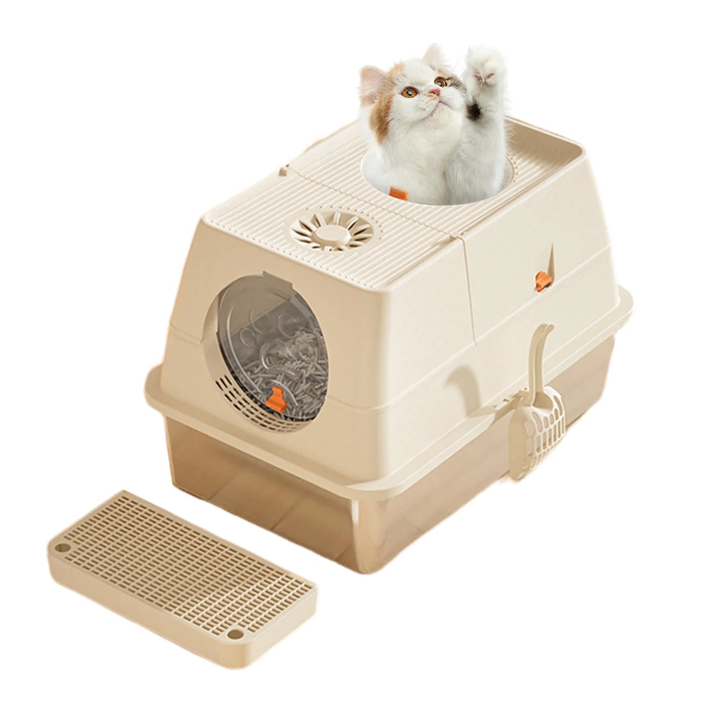 Stainless Steel Top Entry Covered Cat Litter Box