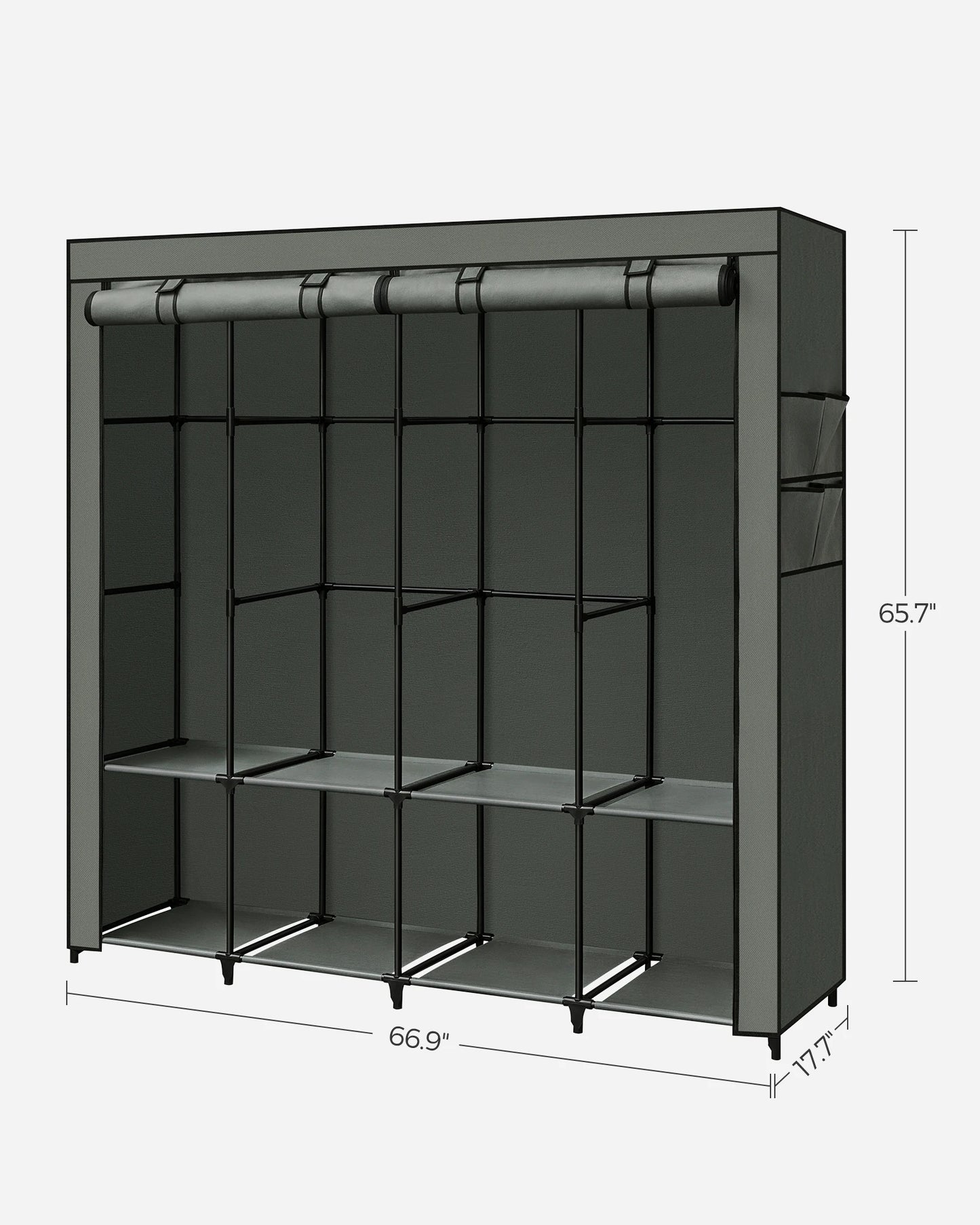 Portable Closet Wardrobe Organizer with Cover