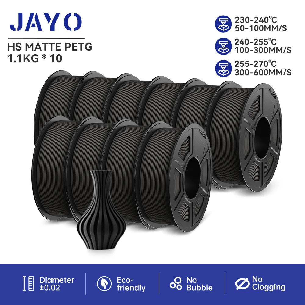 10 Rolls Black Smooth 3D Printer Filament