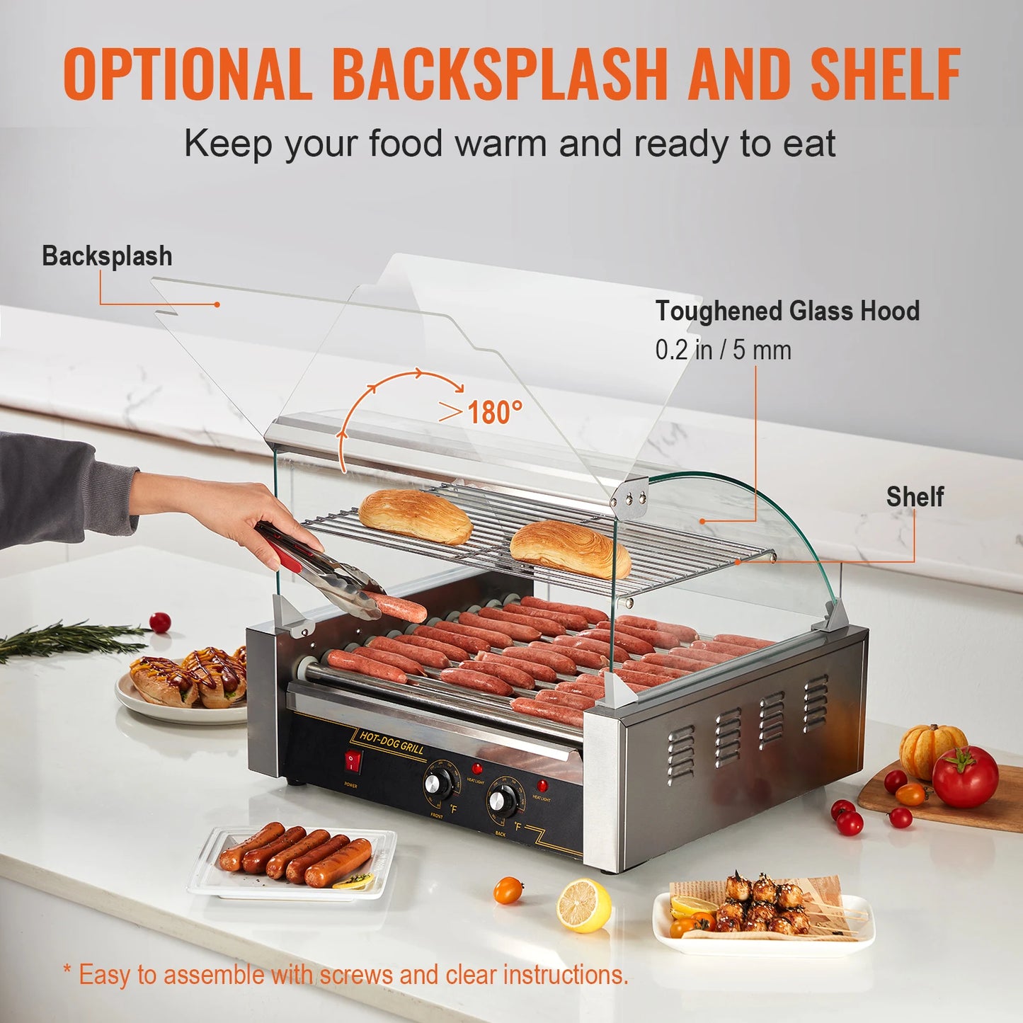 Commercial Hot Dog Roller Grill Machine – 5/7/11 Roller Electric Sausage Cooker & BBQ Hotdog Maker for Home, Camping, Parties & Snack Bars 110V