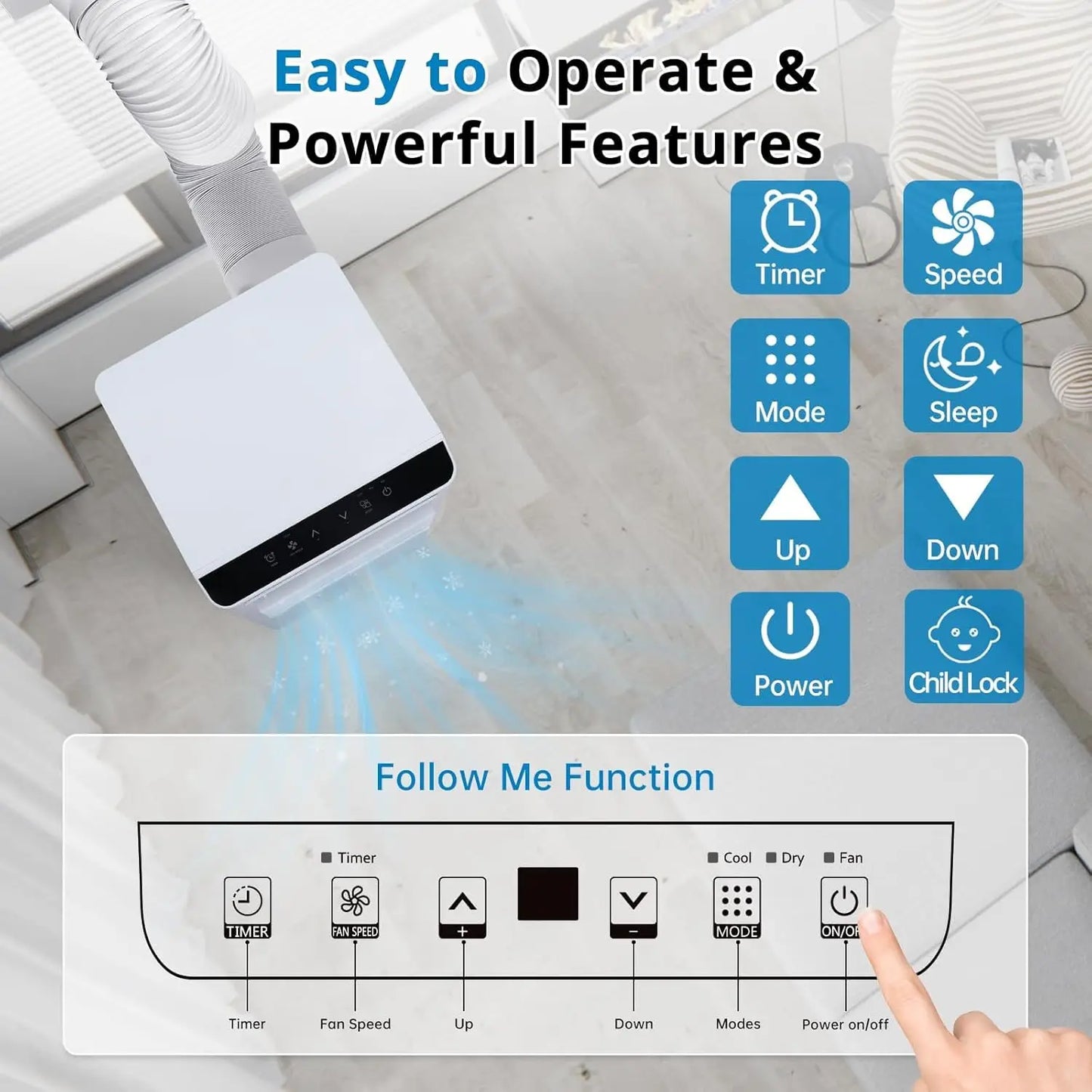 000 BTU Portable Air Conditioner with Sleep Mode