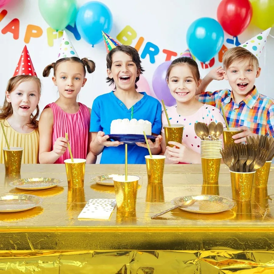 Sparkling Star 201-Piece Gold Party Tableware