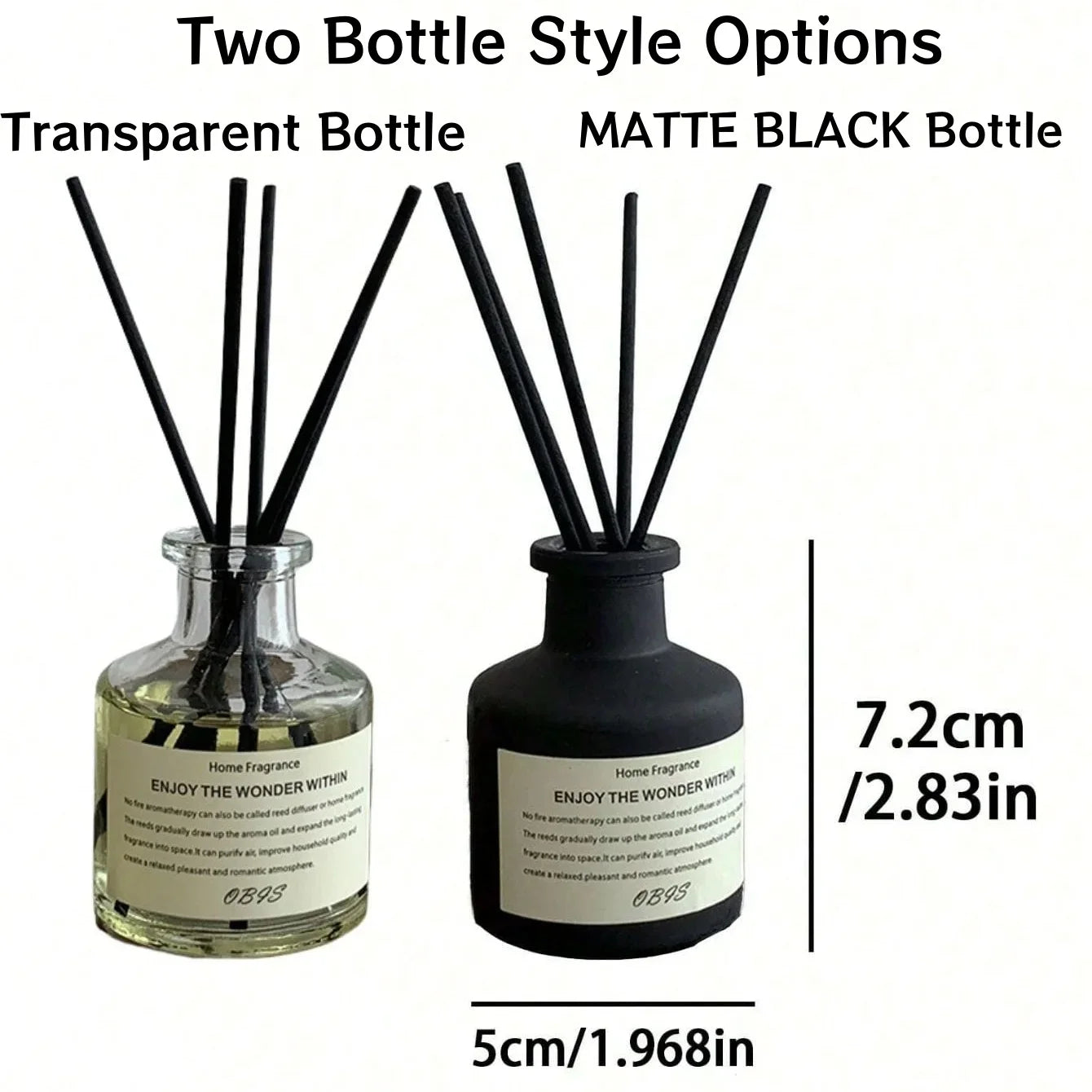 50ml Aromatherapy Fragrance Oil with Reed Diffuser – Freesia & Jasmine Flameless Home Air Freshener for Bedroom & Living Space