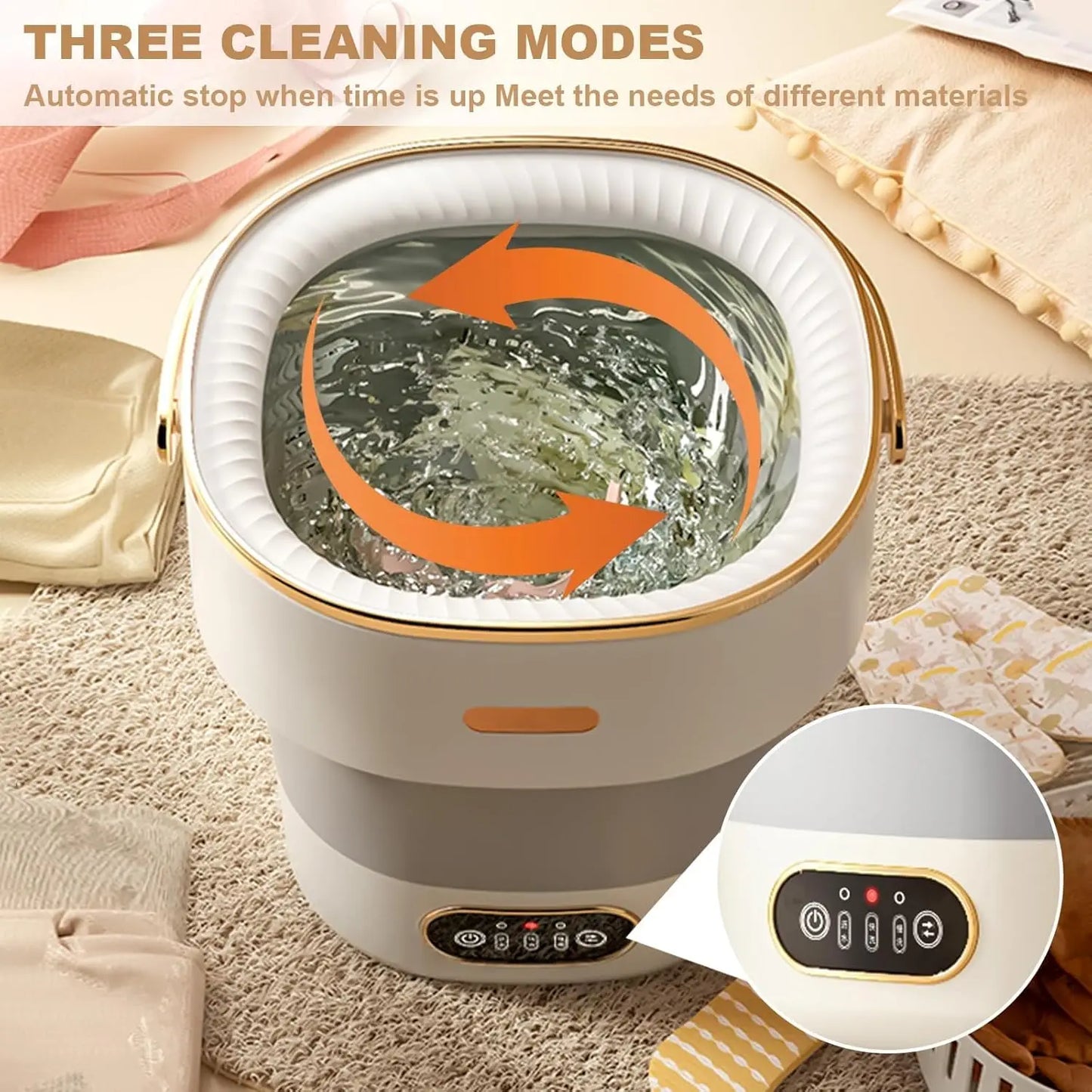 13L Foldable Portable Washing Machine – Mini Washer & Spin Dryer for Underwear, Socks & Baby Clothes, Compact Travel Laundry Machine for RV, Dorm & Camping