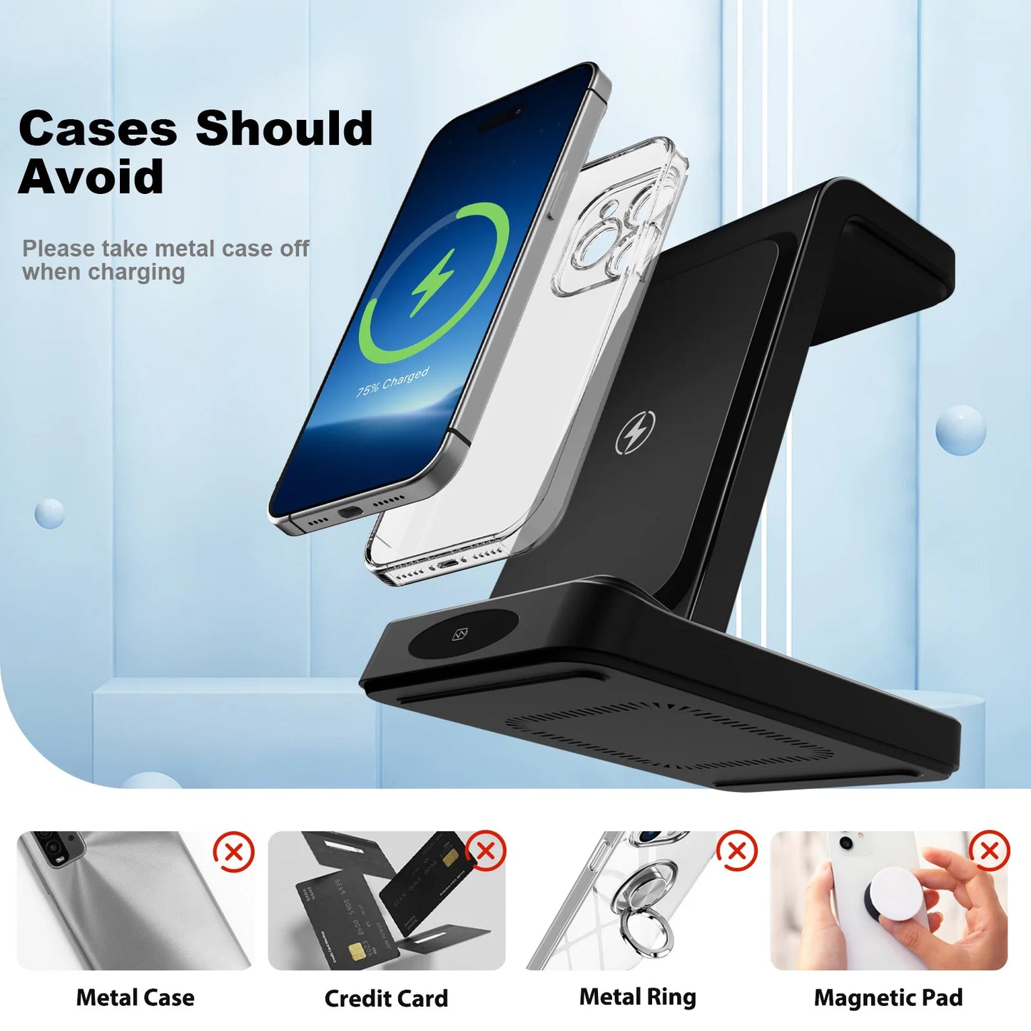 Foldable 3-in-1 Wireless Fast Charging Station