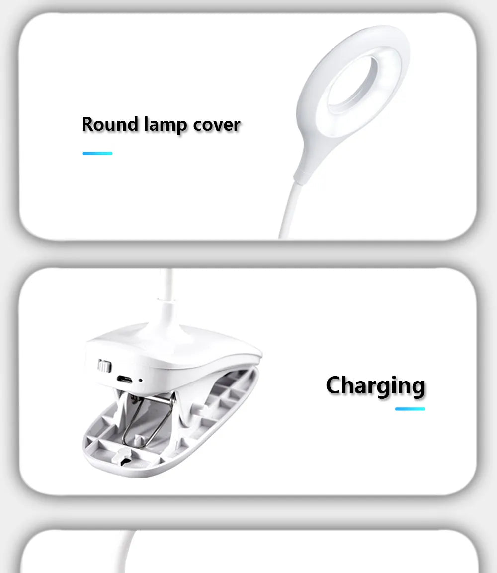 LED Desk Lamp Stepless Dimmable Touch Foldable Table Lamp Eye Protection Night Light Bedside Reading Lamp