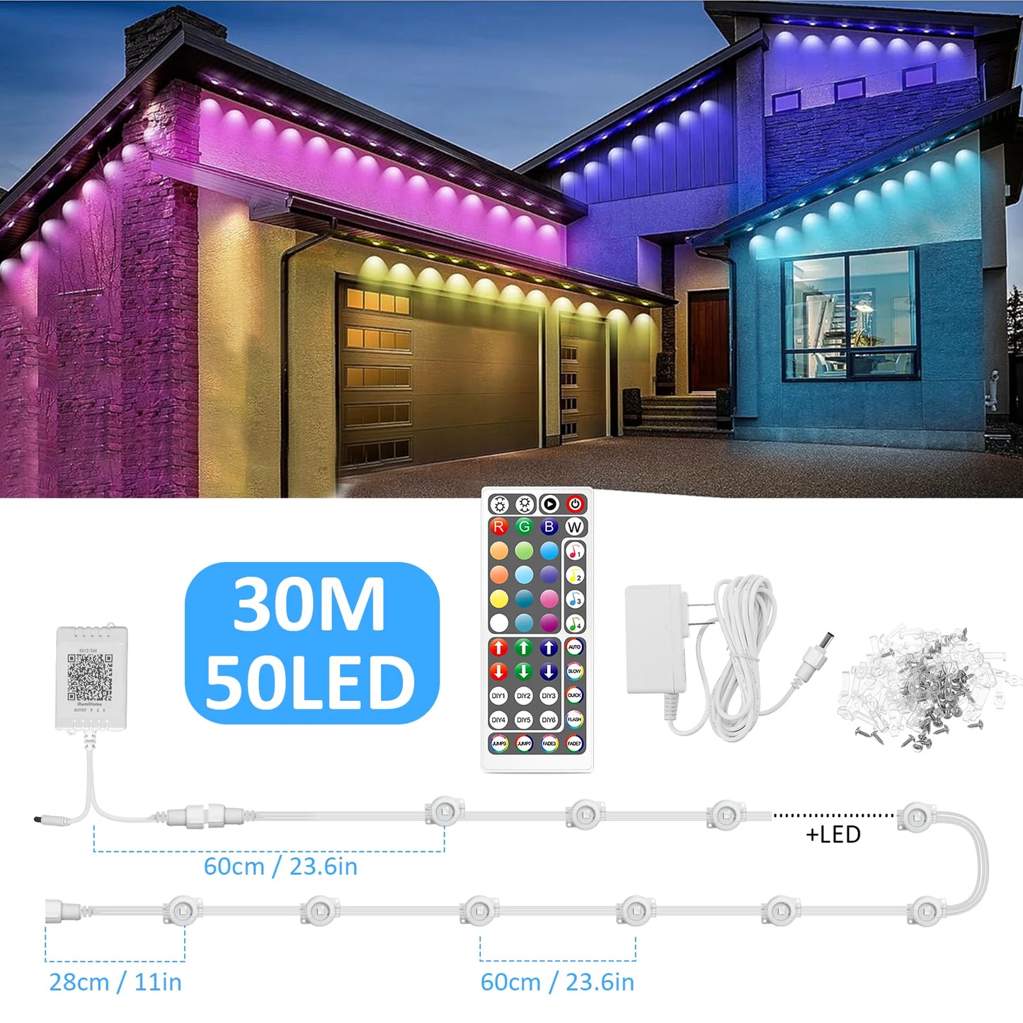 RGB Outdoor LED Lights App Remote Controlled