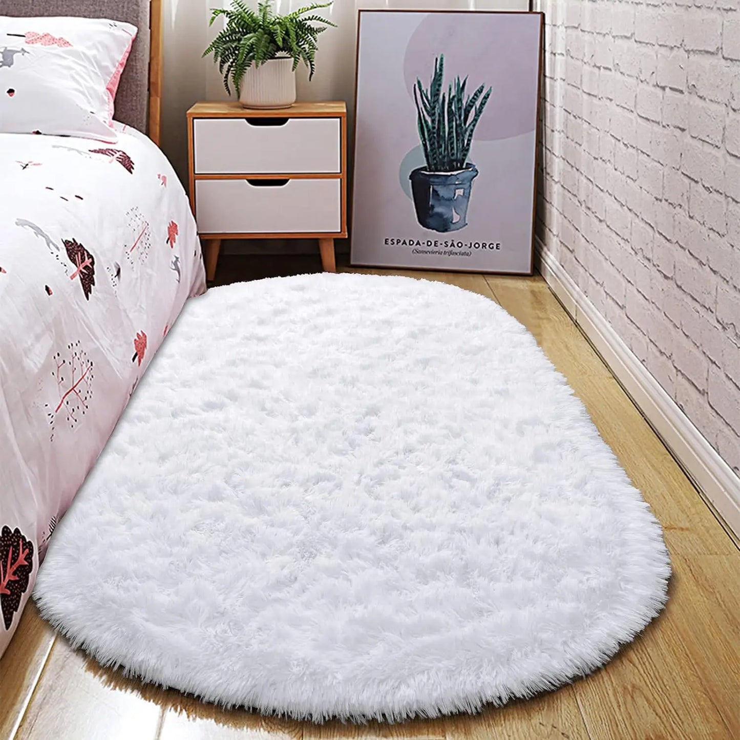 Oval Fluffy Plush Area Rug
