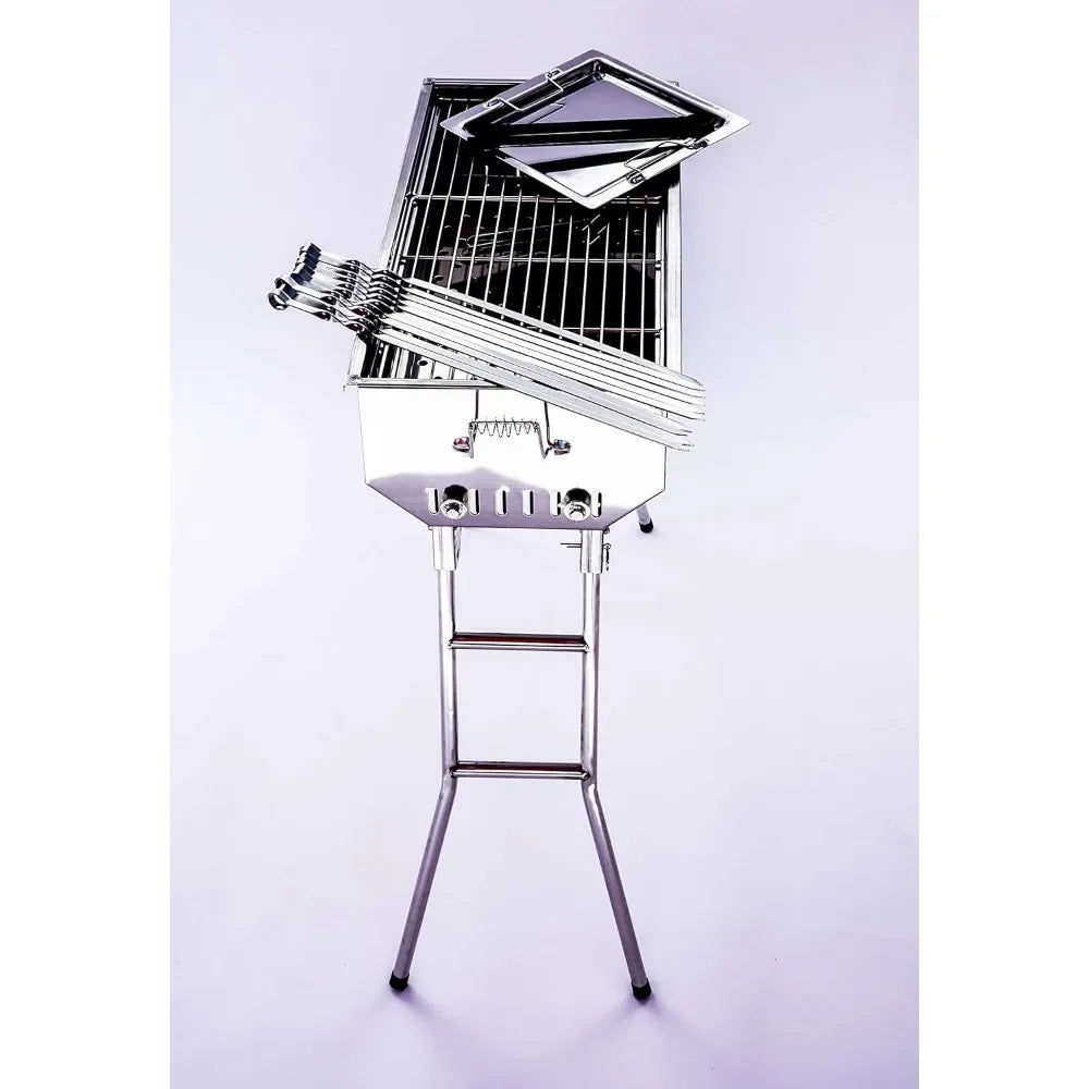 Stainless Steel Charcoal Grill for Shish Kababs