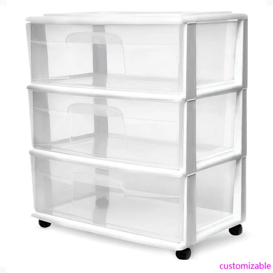 3-Tier Rolling Plastic Drawer Storage Organizer Cart