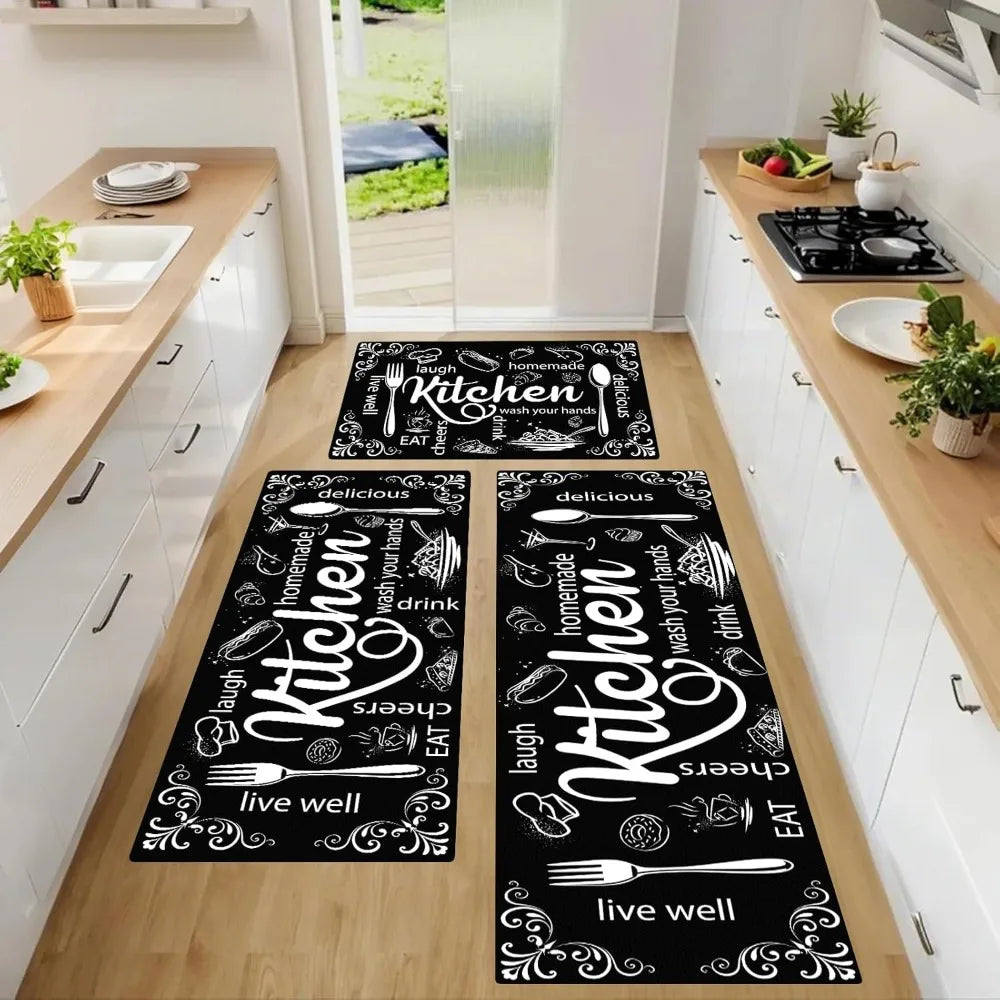 Non Slip Washable Kitchen Rug Set