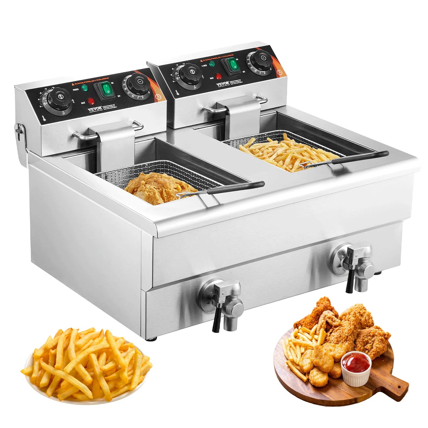 SucceBuy 12L Dual Tank Electric Deep Fryer