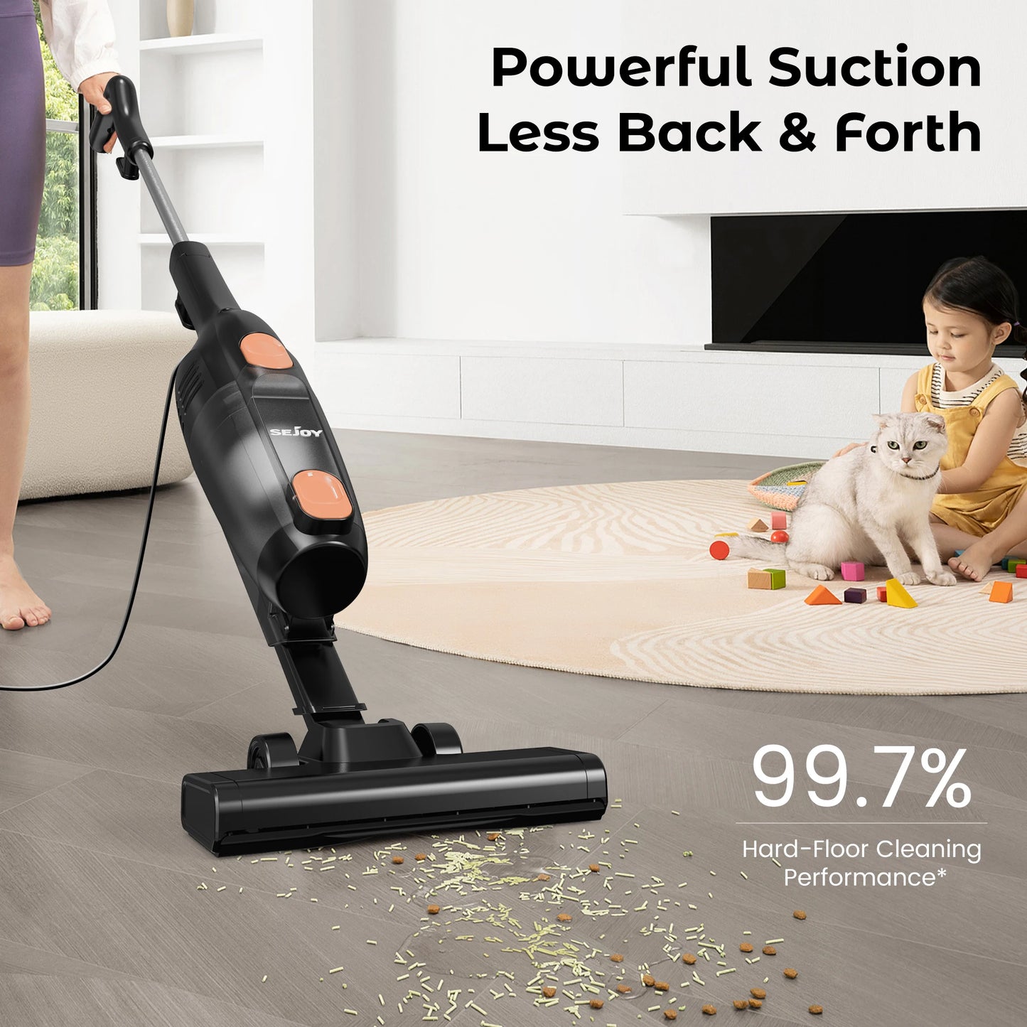 Sejoy 2-in-1 Corded Vacuum Cleaner Powerful