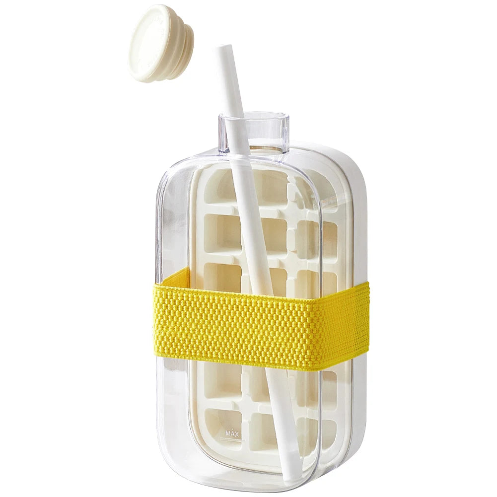 Portable Ice Mold Cooler Cup – Large Capacity Ice Cube Maker Bottle & Drink Chiller for Camping, Hiking, Outdoor Travel & Home Use