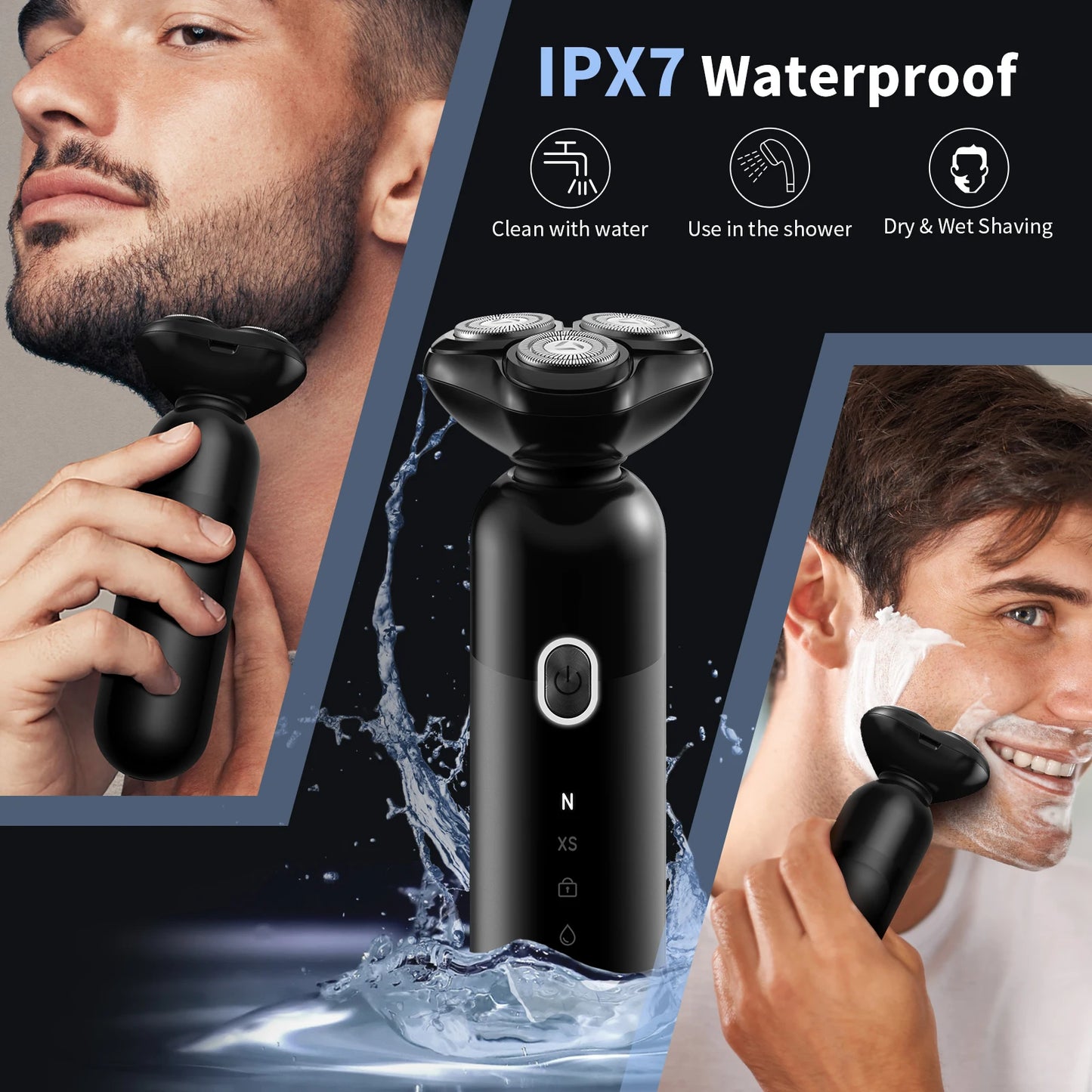 Rechargeable 4D Floating Blade Rotary Electric Shaver