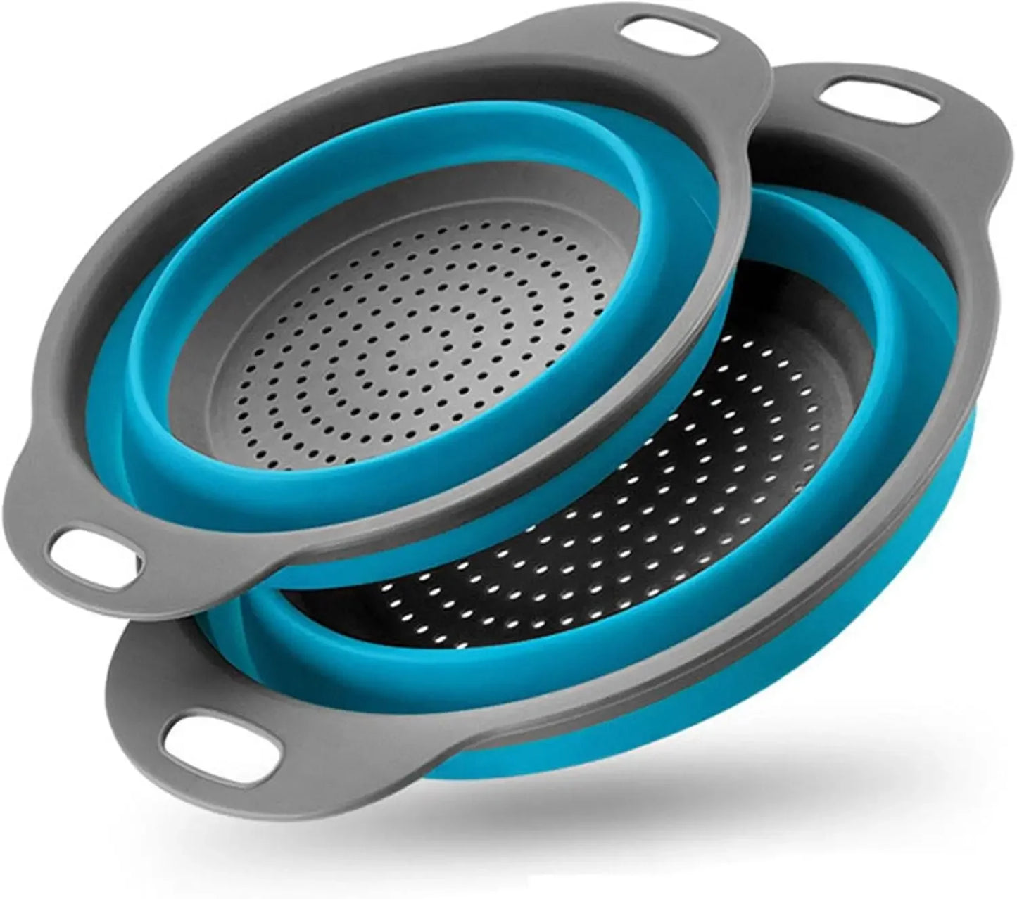 Collapsible Silicone Colander Strainer Set of 2