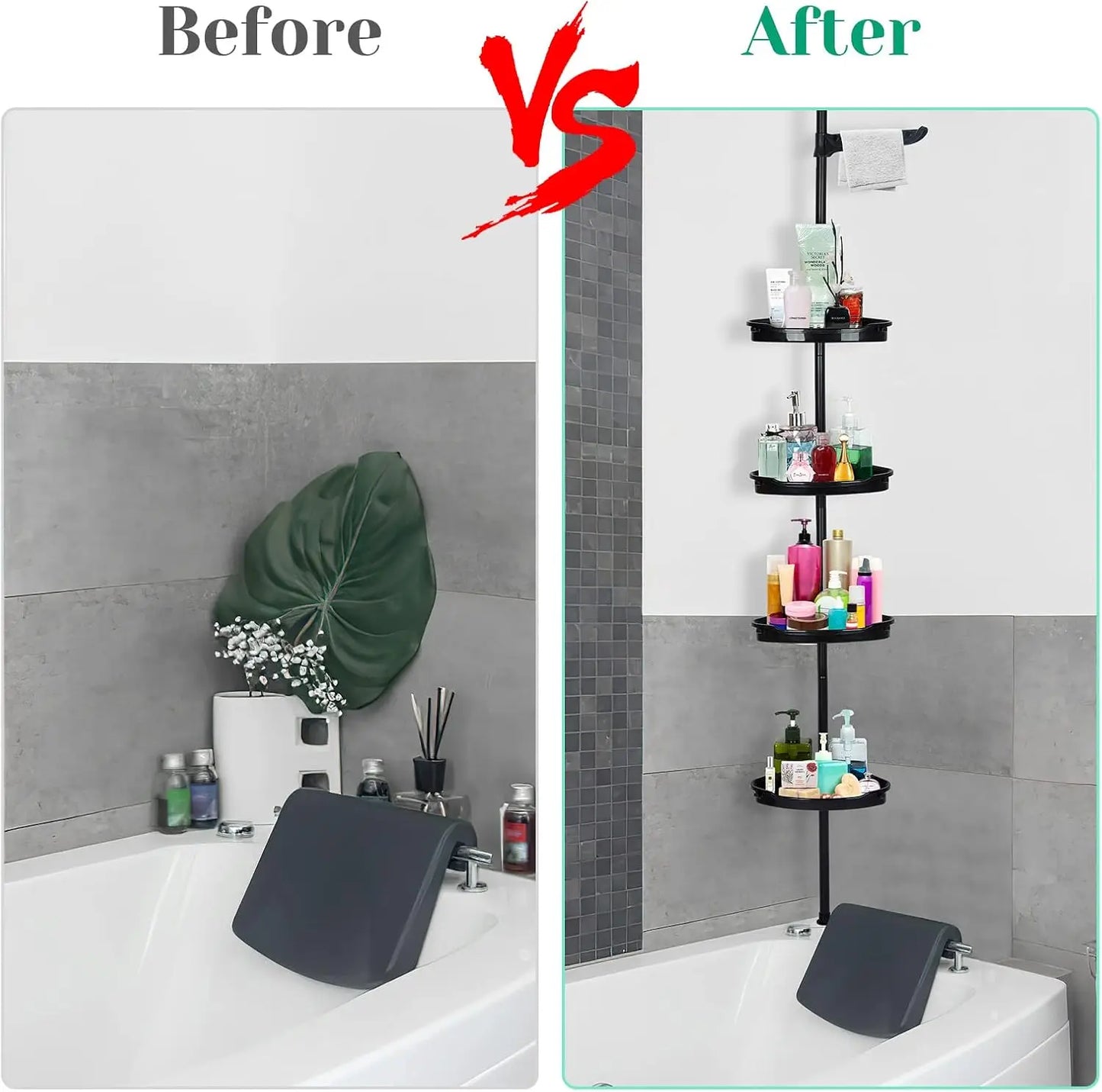 4-Layer Telescopic Bathroom Corner Storage Rack