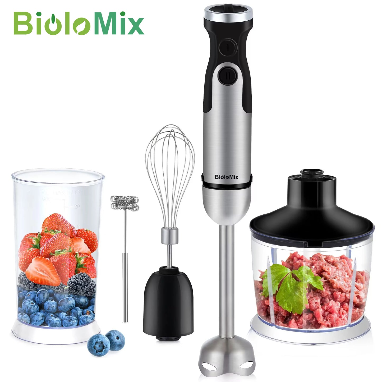 BioloMix 1200W 5-in-1 Immersion Hand Stick Blender Set