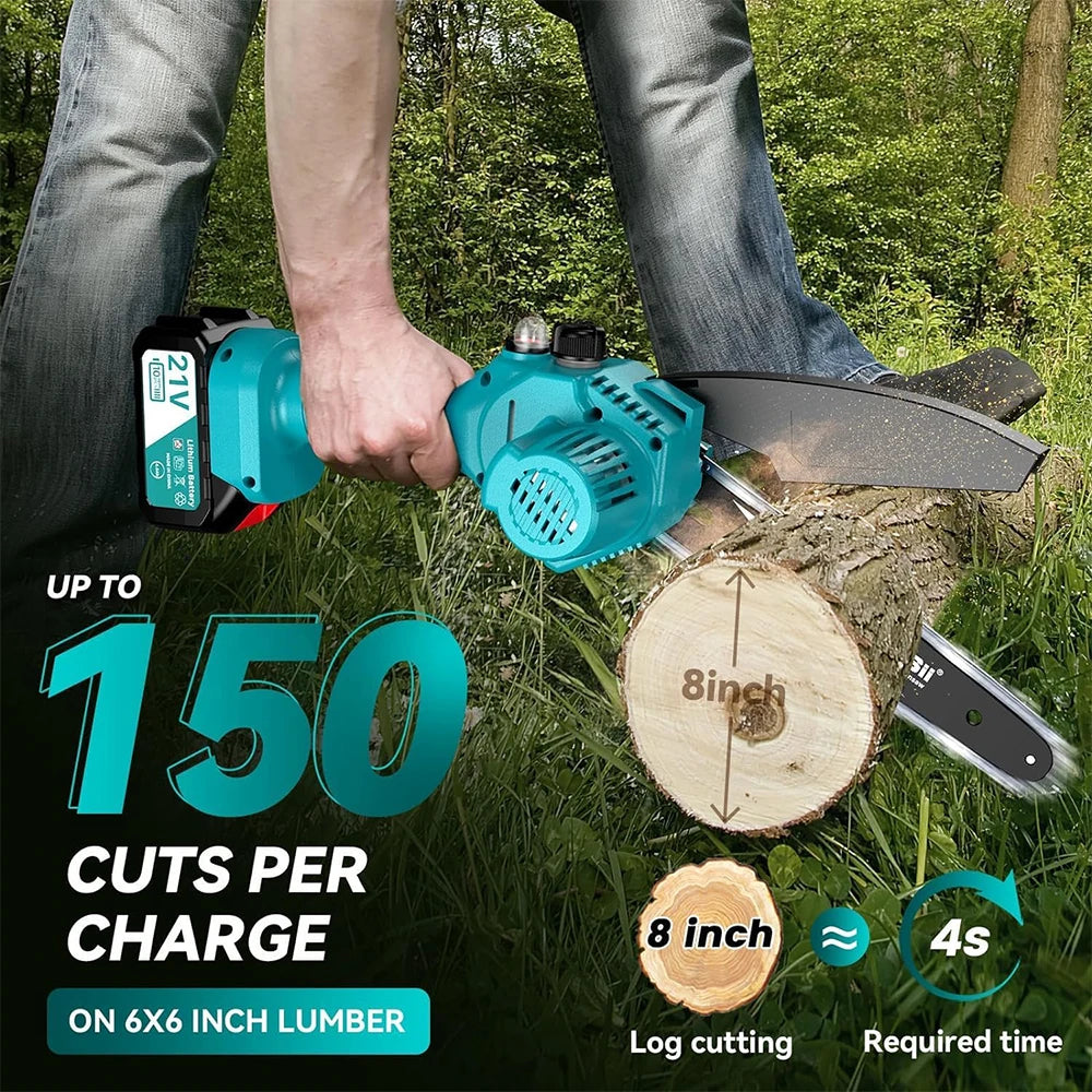 Cordless 8 Inch Electric Chainsaw Wood Cutter