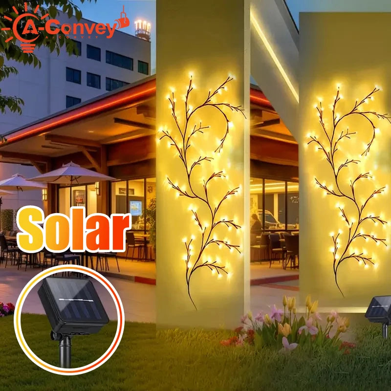 Solar Willow Vine Lights Outdoor Garden Decoration