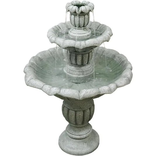 3-Tier Birdbath Garden Waterfall Outdoor Fountain