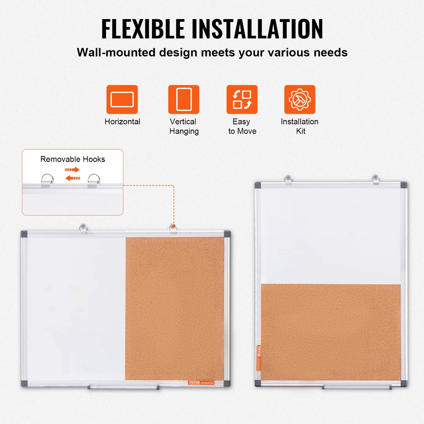 SucceBuy 2-in-1 Magnetic Whiteboard & Corkboard