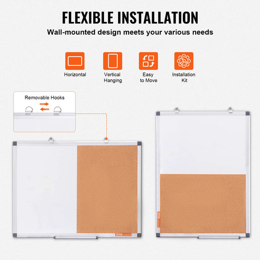 SucceBuy 2-in-1 Magnetic Whiteboard & Corkboard