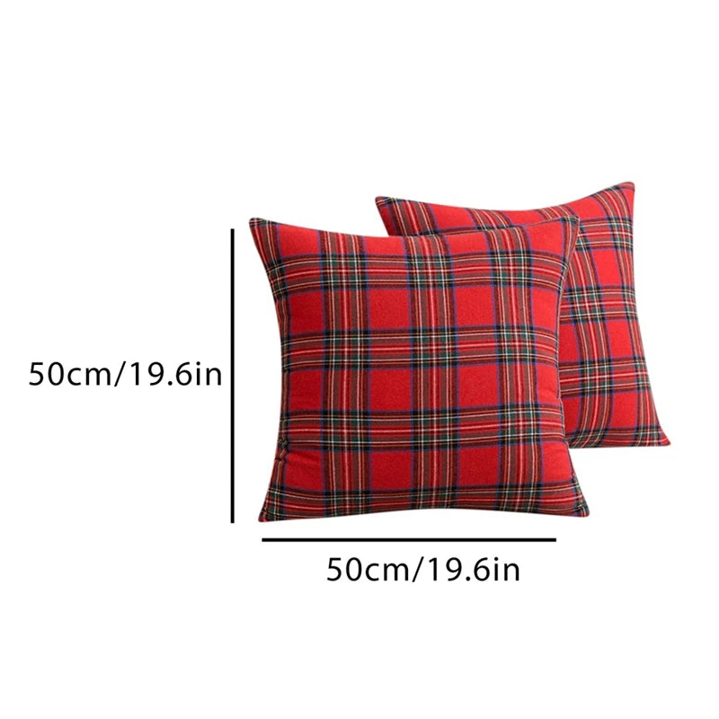 Christmas Tartan Plaid Pillow Cover 45cm