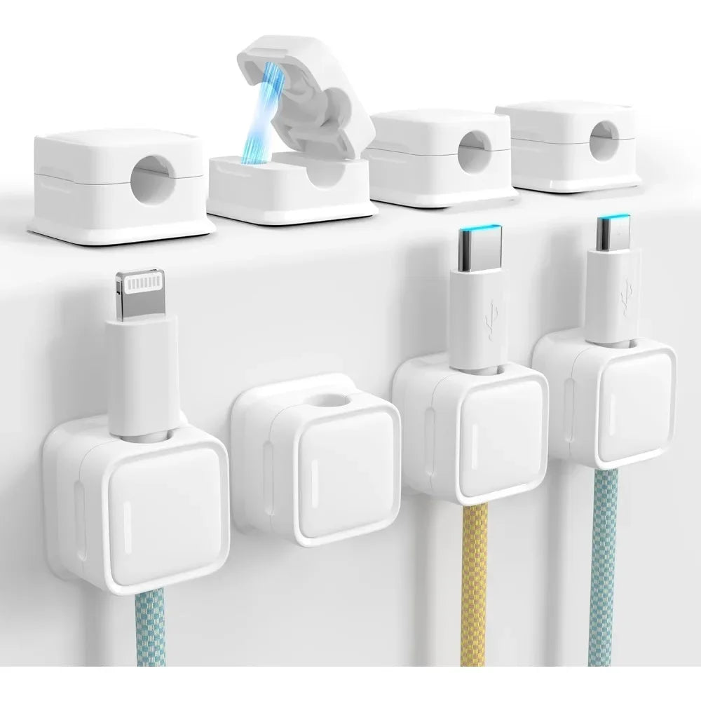 Magnetic Desk Cable Management Clips 8-Pack