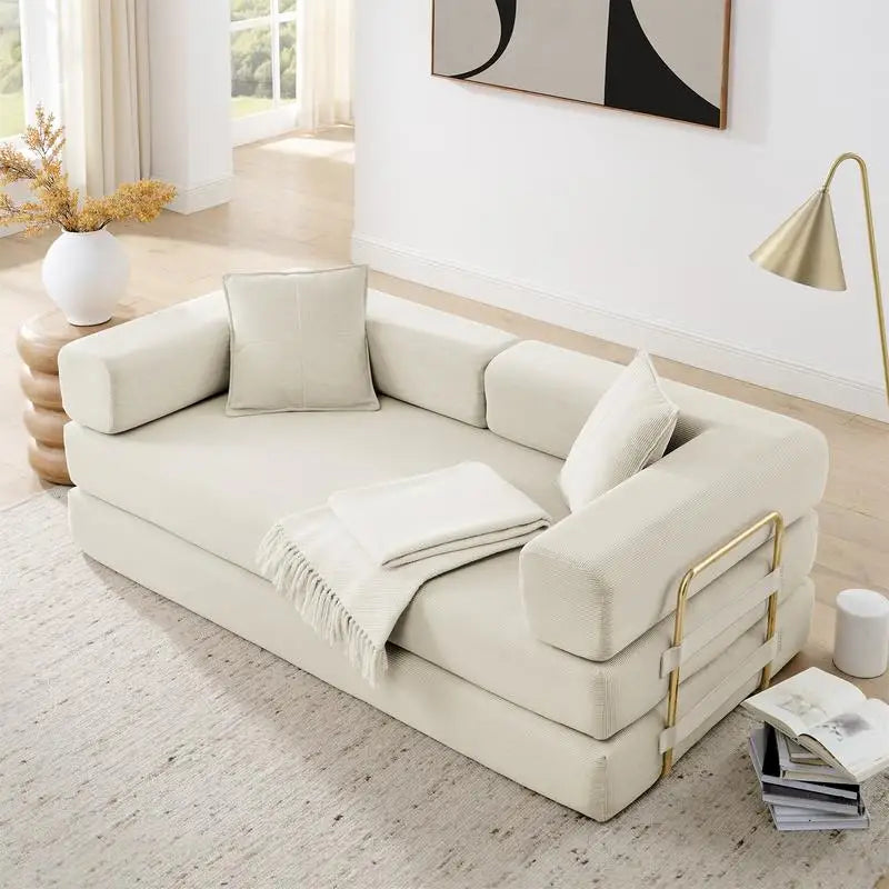 Convertible Sofa Bed – Modern Fold-Out Floor Couch with Removable Backrest, King-Size Comfort for Living Room & Bedroom