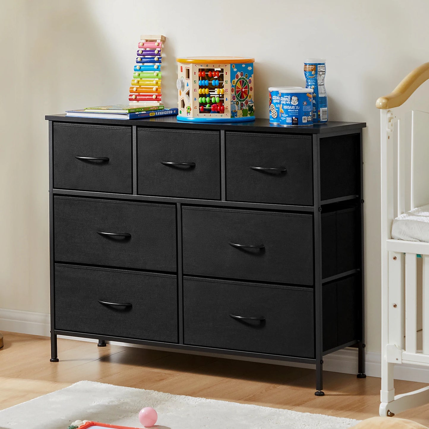 JHK Dresser 7-Drawer Fabric Storage Chest