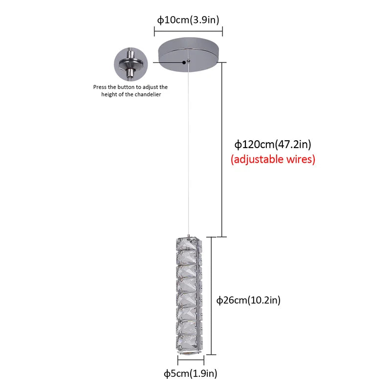 Elegant Crystal LED Chandelier Pendant Ceiling Light