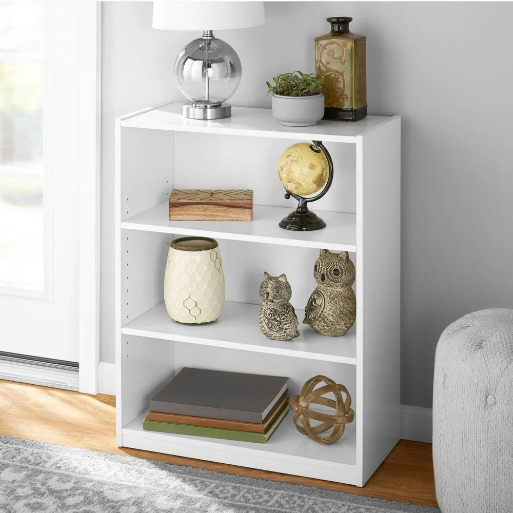 3-Shelf Adjustable Bookcase Closed Back Storage