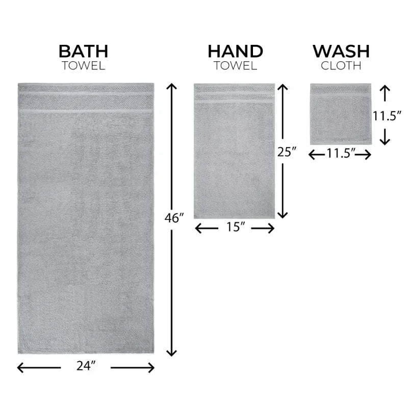 Luxury 10-Piece Ultra Soft Grey Towel Set