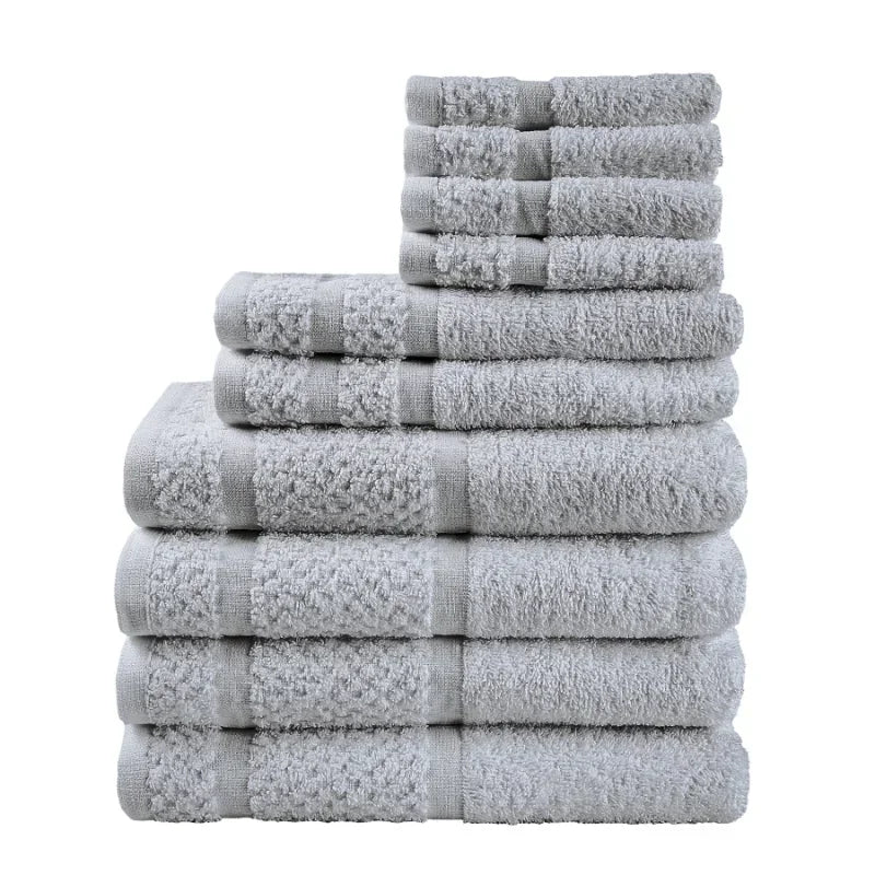 Luxury 10-Piece Ultra Soft Grey Towel Set
