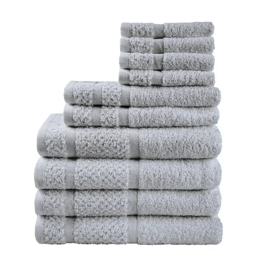 Luxury 10-Piece Ultra Soft Grey Towel Set