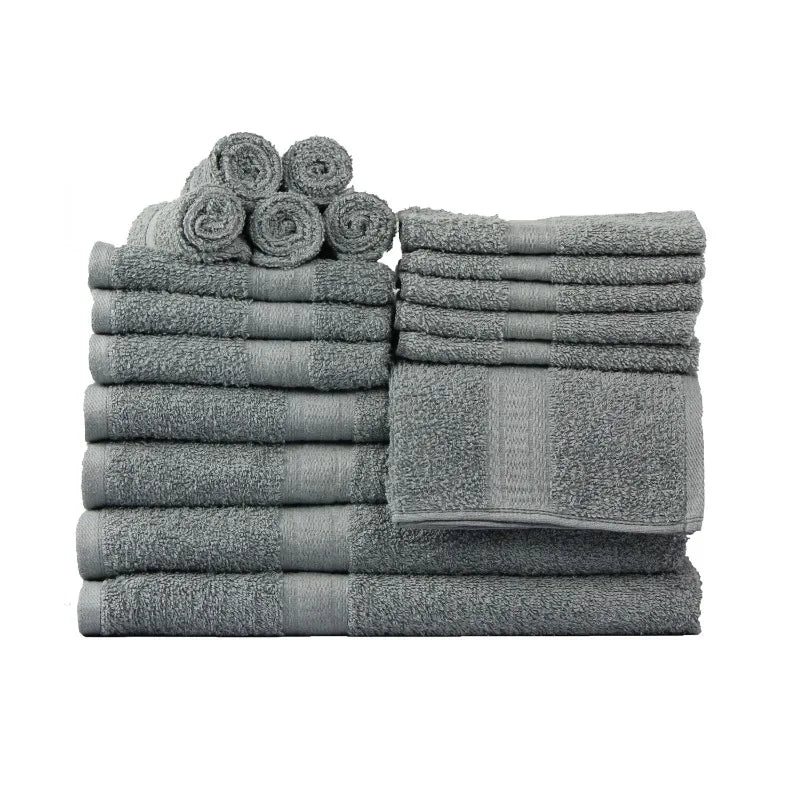 18-Piece Soft Absorbent 100% Cotton Towel Set