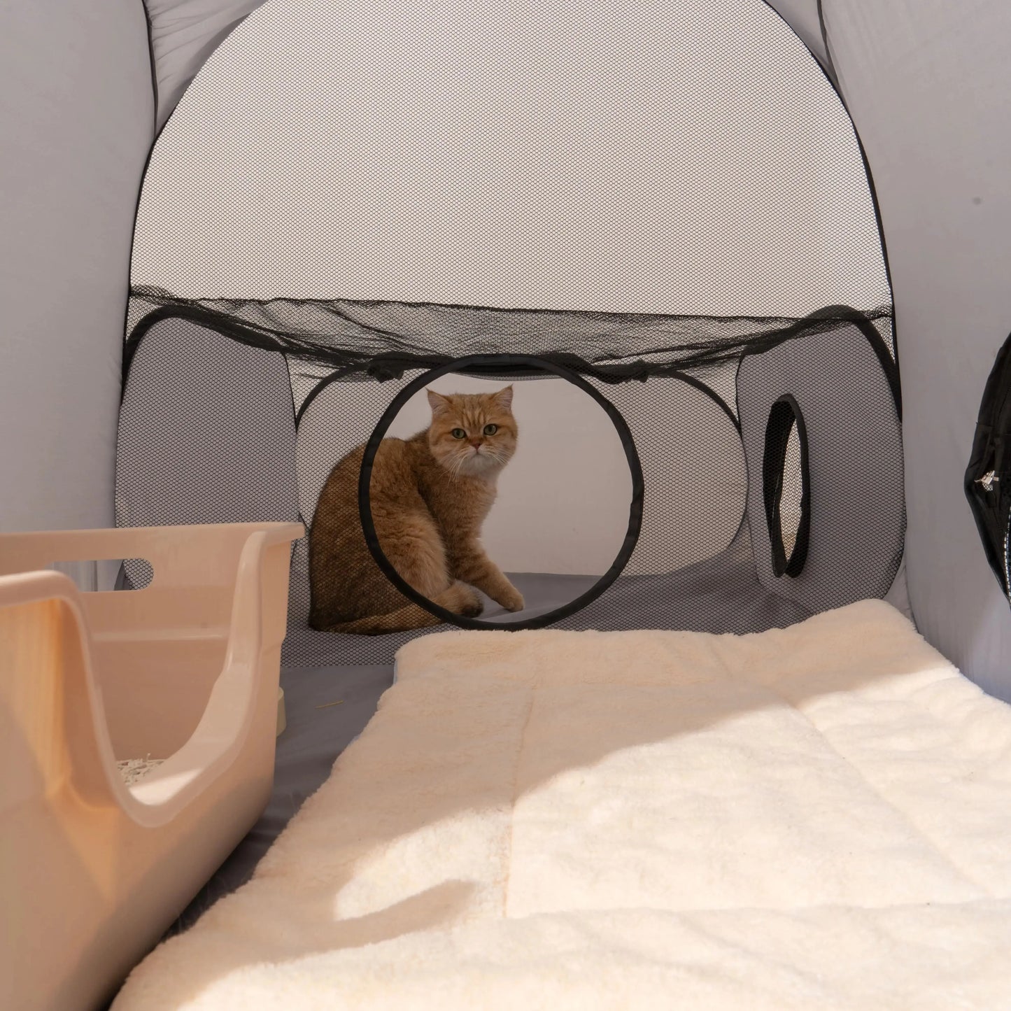 Foldable Pet Nest with Tunnel