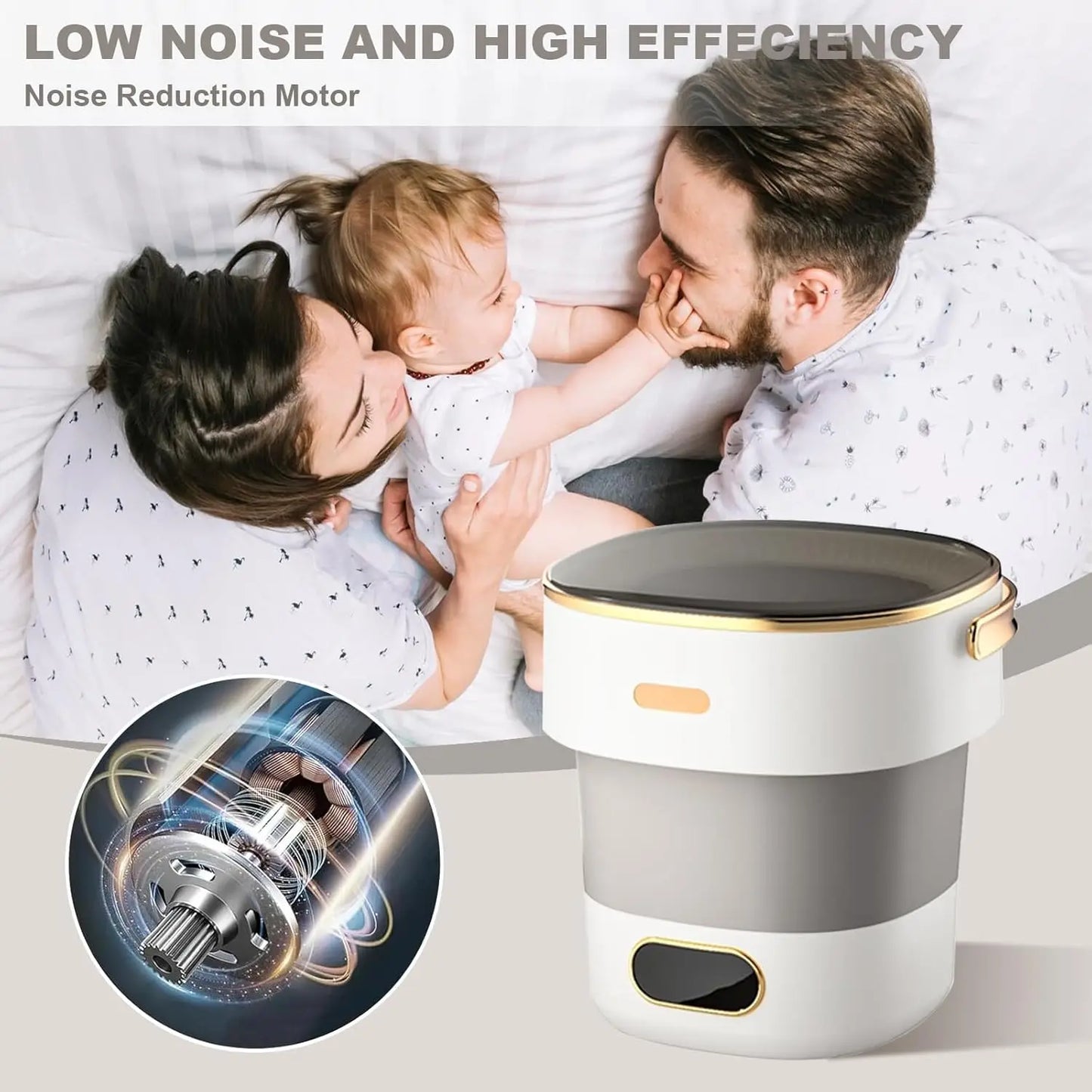 13L Foldable Portable Washing Machine – Mini Washer & Spin Dryer for Underwear, Socks & Baby Clothes, Compact Travel Laundry Machine for RV, Dorm & Camping