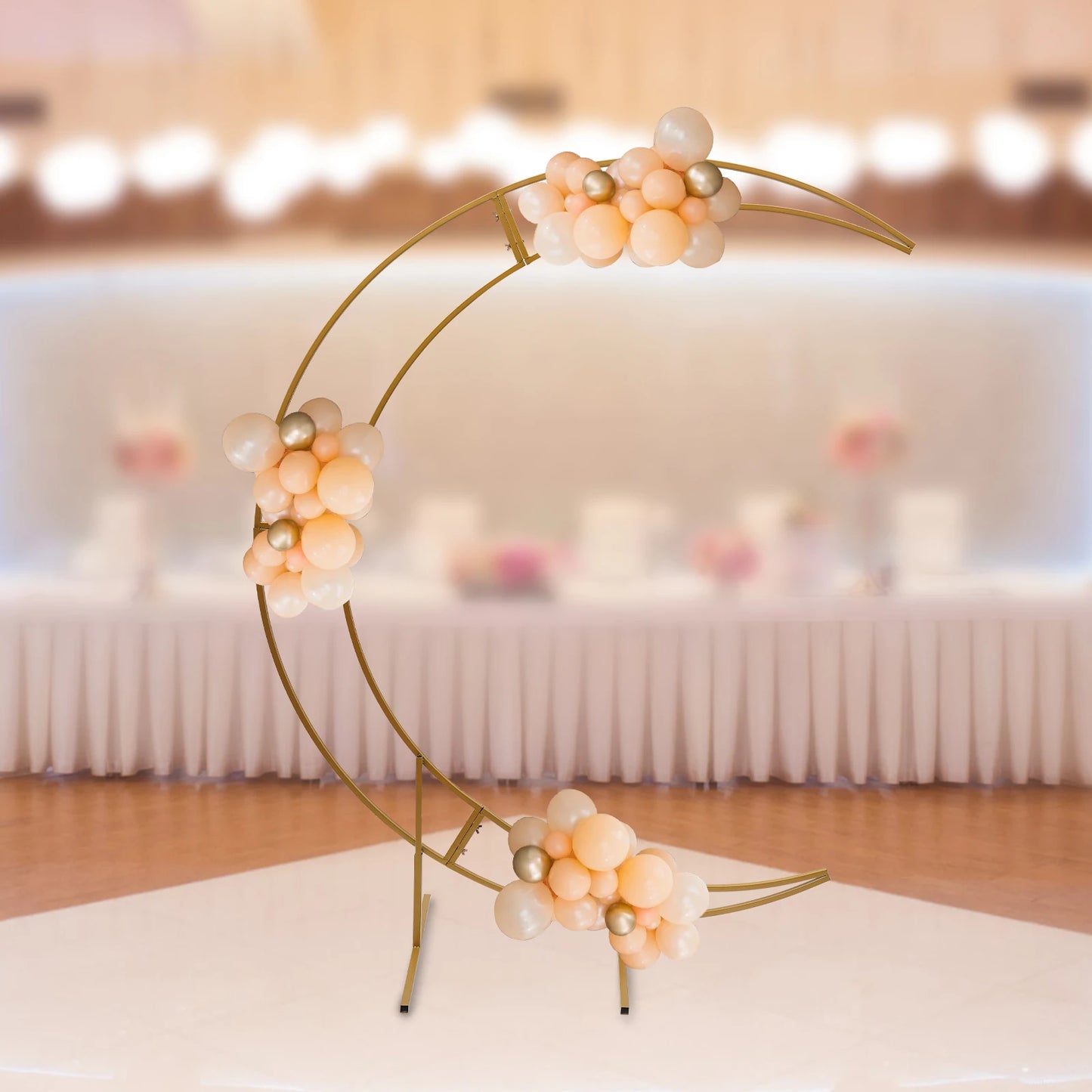 7FT Gold Crescent Moon Wedding Arch Stand
