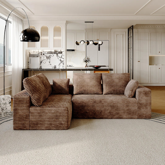 104-Inch Cloud Sectional Sofa with L-Shape Chaise – Modern Modular Deep Seat Couch, Oversized Boneless Living Room Sofa for Bedroom, Apartment & Family Room