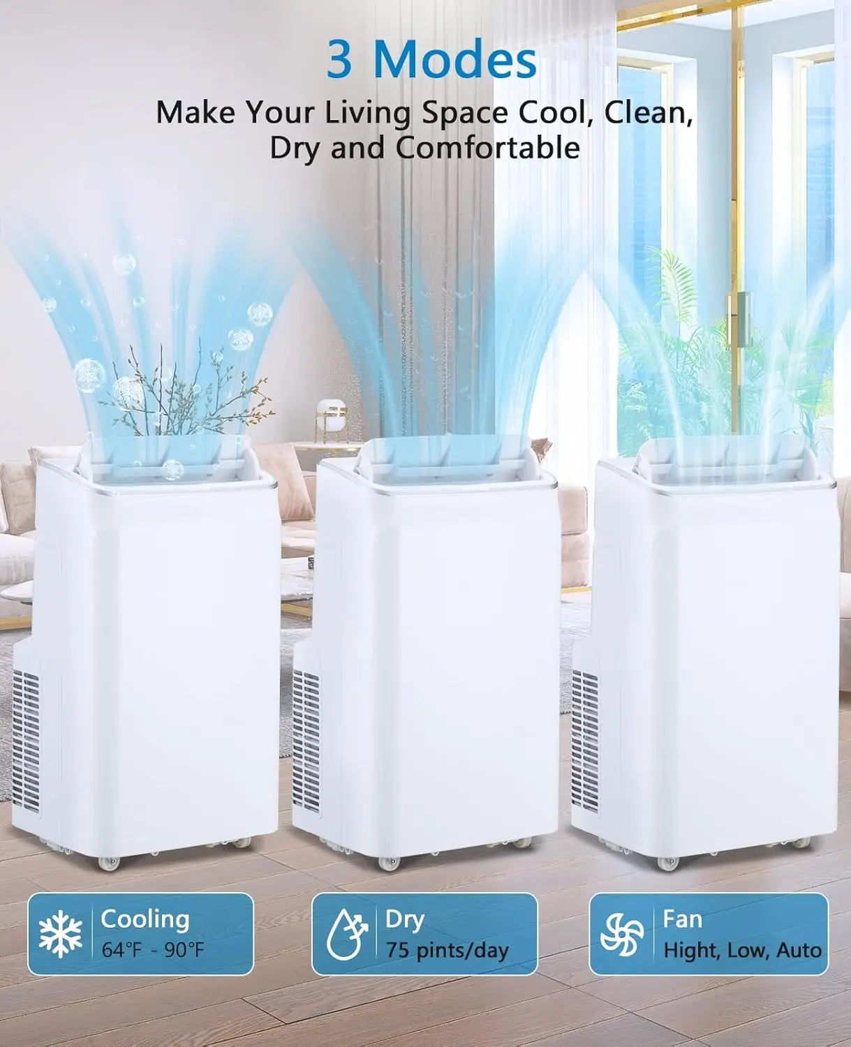 12,000 BTU 3-in-1 Portable Air Conditioner