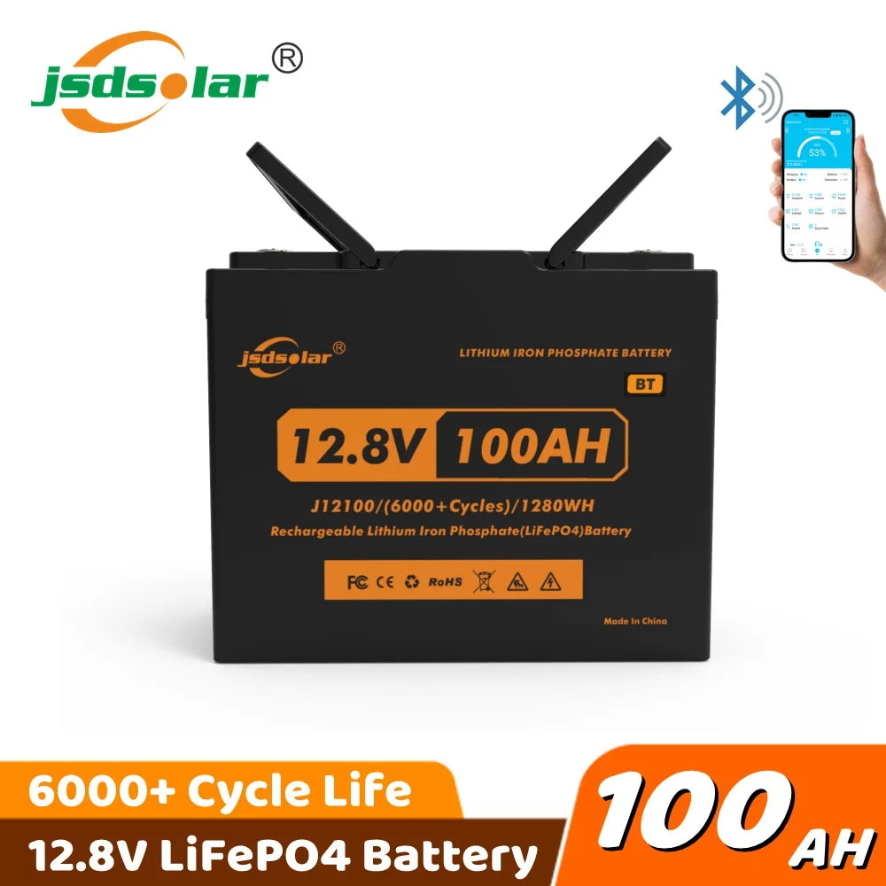JSDsolar 12V 100Ah LiFePO4 Battery