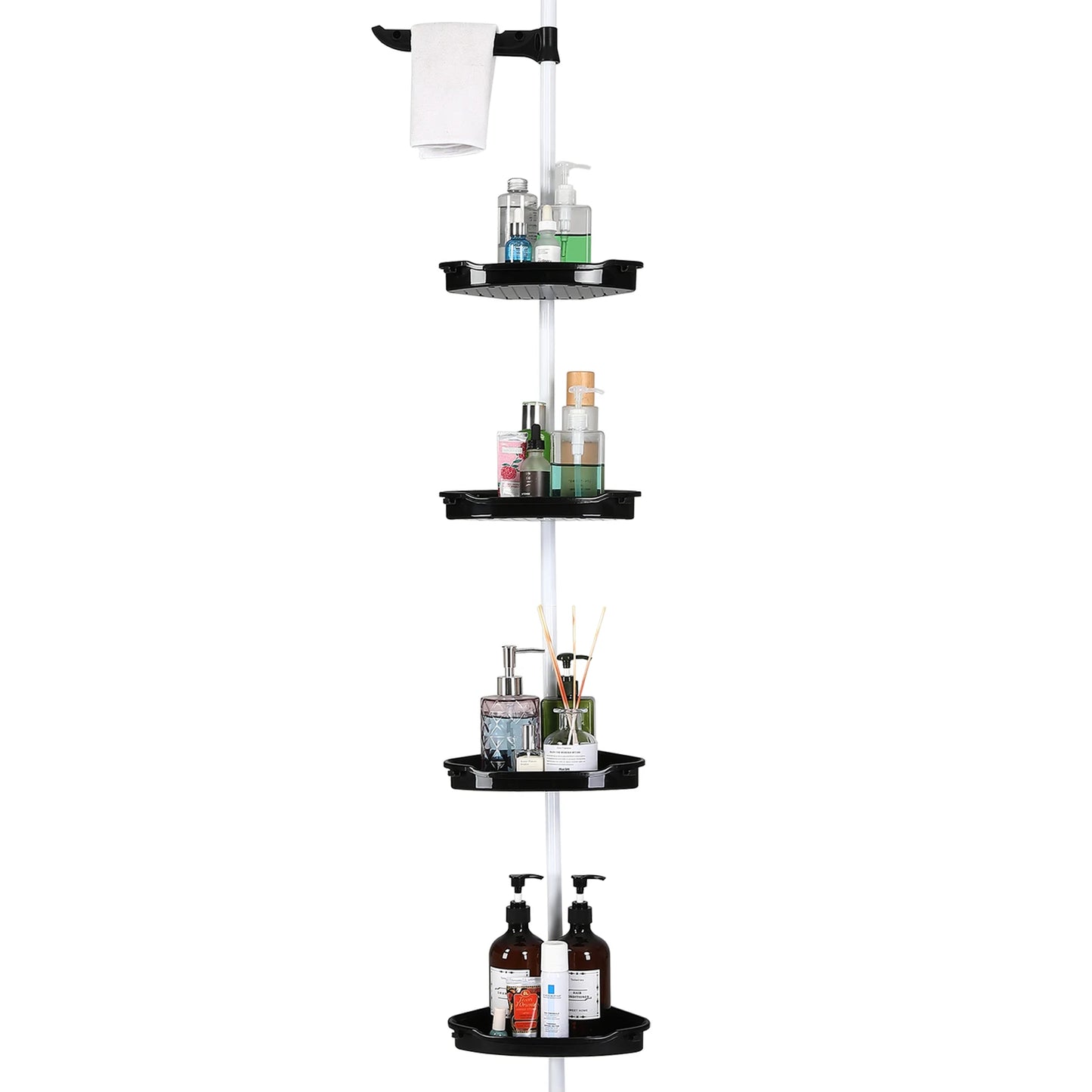 4-Layer Telescopic Bathroom Corner Storage Rack