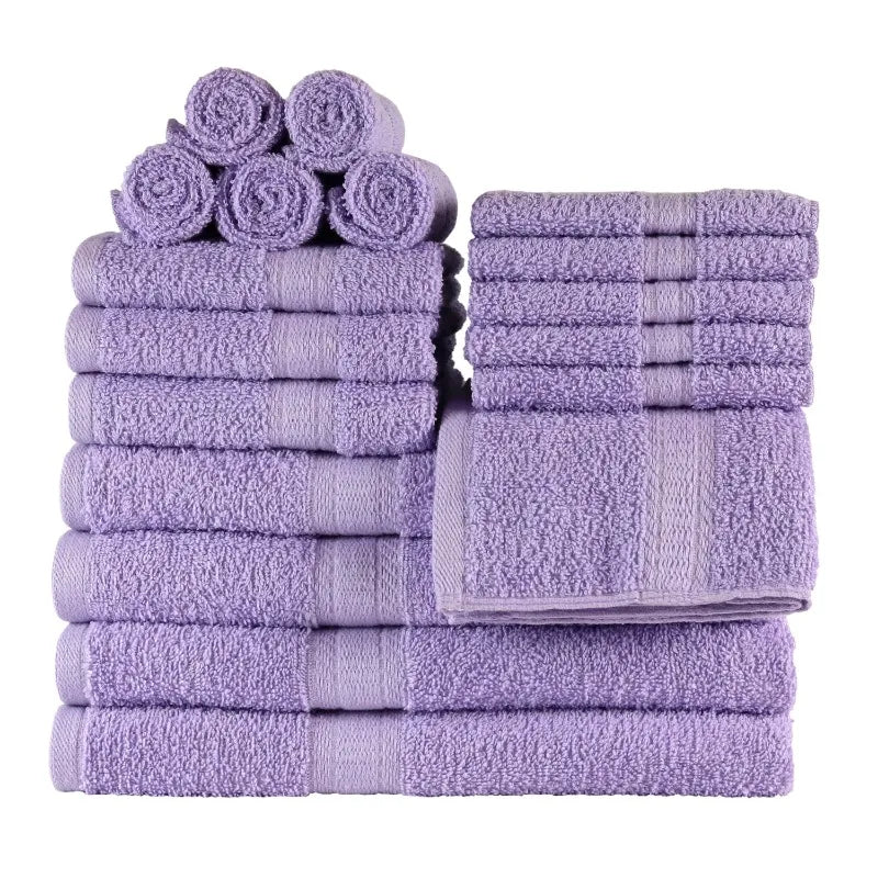 18-Piece Soft Absorbent 100% Cotton Towel Set