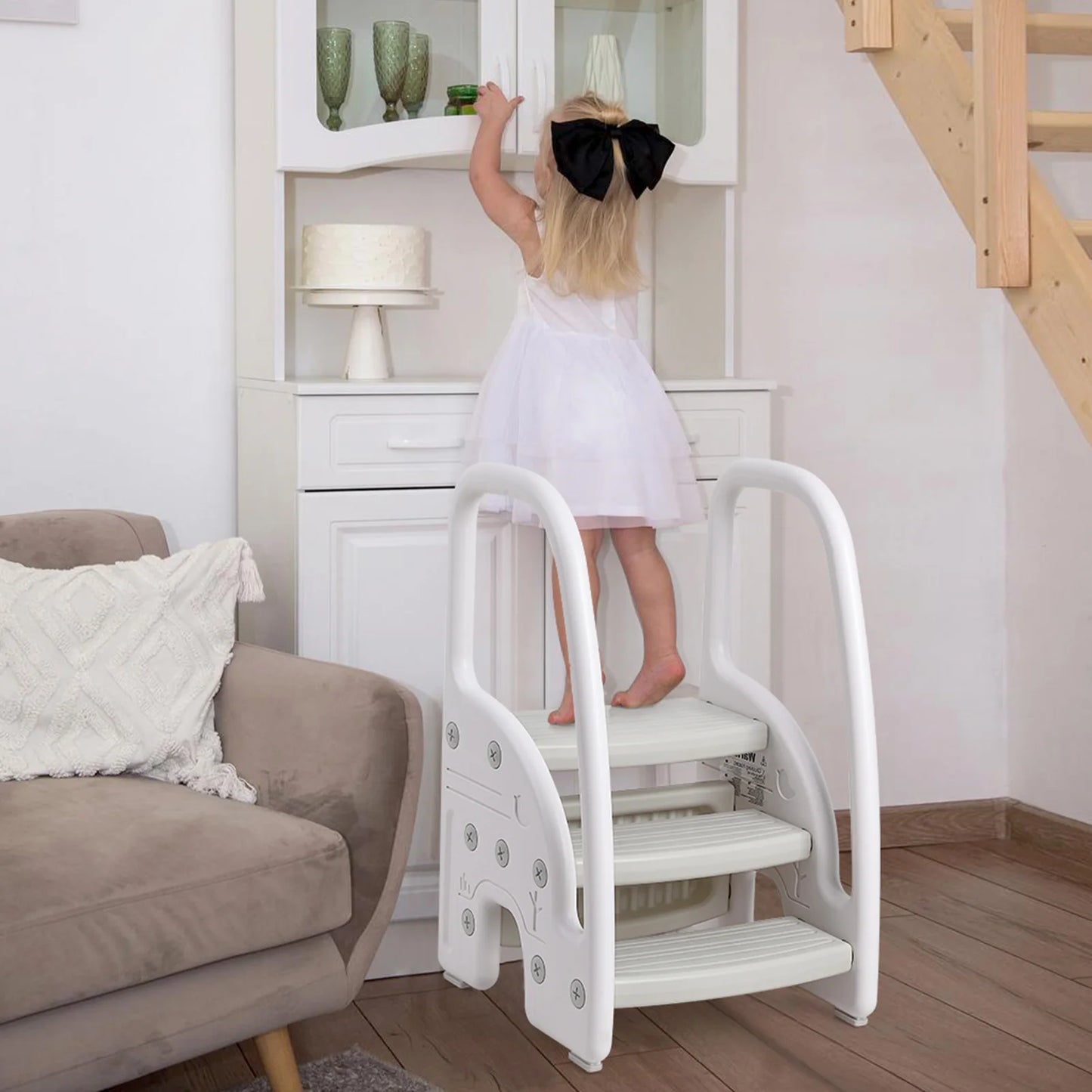 Toddler 3-Step Stool with Handles