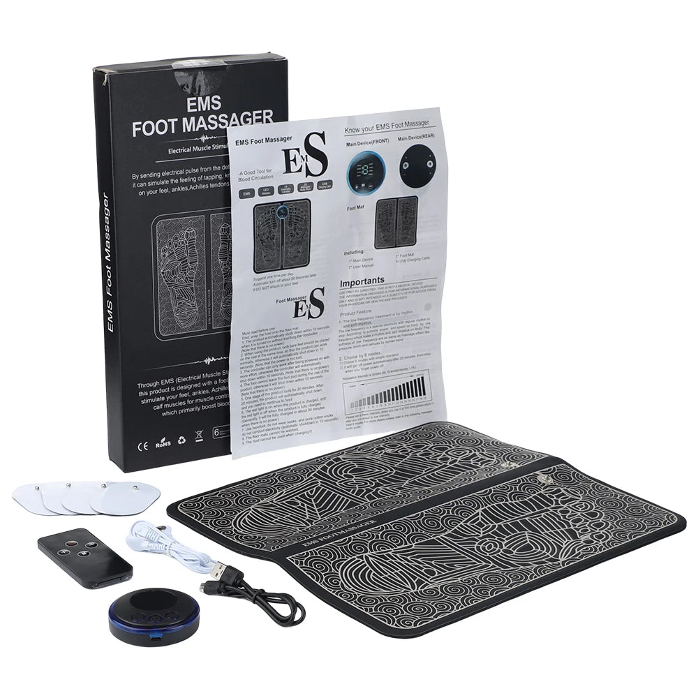 Electric EMS Foot Massager Pad with Modes