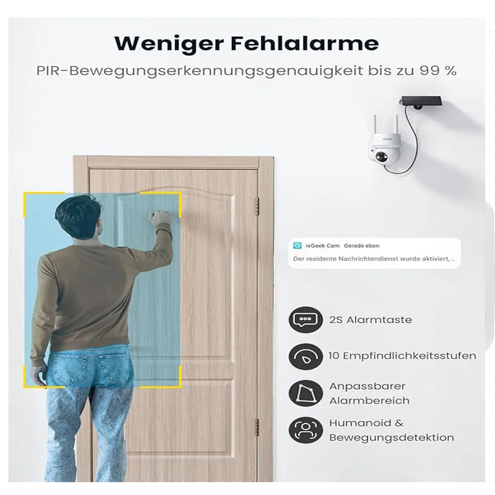 ieGeek 2K Solar WiFi Security Camera